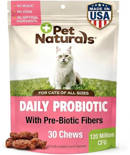 Pet Naturals Daily Probiotic for Cats, 30 Chews - Digestive and Immune Support Supplement for Cats