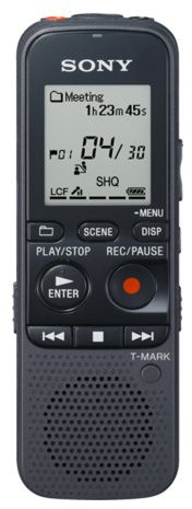 Sony ICD-PX333M digitales Diktiergerät 4GB (inkl. externes Mikrofon mit Befestigungsclip, 300mW Output, MP3, Kartenslot, USB,Intelligent Noise Cut Funktion) schwarz