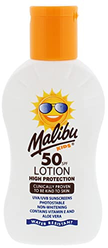 Malibu Kids Sonnencreen-Lotion, hoher Schutz, wasserfest, LSF 50, 100 ml