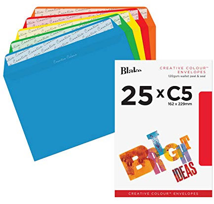 Blake Envelopes Creative Colour 45123 Briefumschläge Haftklebung Farblich Selektiert C5 162 x 229 mm - 120g/m² | 25 Stück