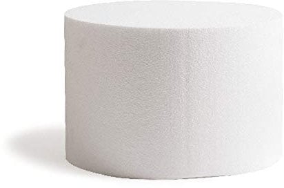 Decora, 0173831 Disque Rond en polystyrène, Idéal comme modèle pour réaliser des gâteaux à étages, Bords Droits, Ø 20 X H 20 CM, Ecru