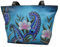 Anna by Anuschka Damen Handtasche, handbemalt, groß, Blumenmuster Tragetasche aus echtem Leder, Denim Floral Paisley