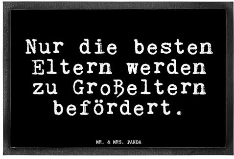 Mr. & Mrs. Panda 40 x 60 cm Fußmatte Nur die besten Eltern... - Geschenk, Geburt, Fußabtreter, Sprüche, Oma Opa Geschenk, Fußmatte außen, Glizer