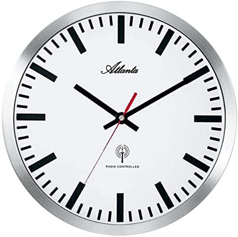 Atlanta Funk-Wanduhr Ø 30 cm, Metallgehäuse 4371/B