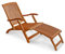 IND-70006-DC Deck Chair Sun Flair Liegestuhl Sonnenliege aus Holz ergonomisch geformt - 141 x 58 x 86 cm mit abnehmbarer Fußablage klappbar