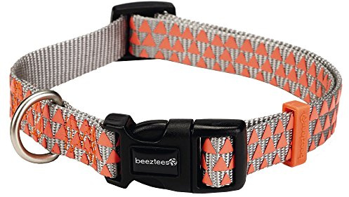 Beeztees 746610 Nylonhalsband Triangle, 26-40 x 1.5 cm, hellgrau