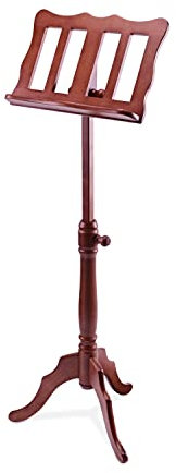 K&M 117 Holz-Notenpult - Solides Buchenholz Nussbaumfarbig - Von 96 - 132 cm ausziehbarer XXL-Notenständer im Barockstil