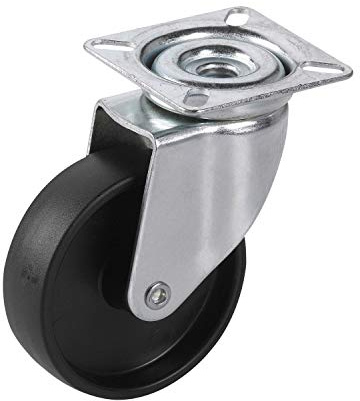 Dörner + Helmer 770220 Lenkrolle mit Anschraubplatte, 75x24mm/Platte 60x60mm, ohne Feststellung
