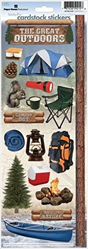 Paper House Productions STCX-0123E Cardstock Stickers, Camping