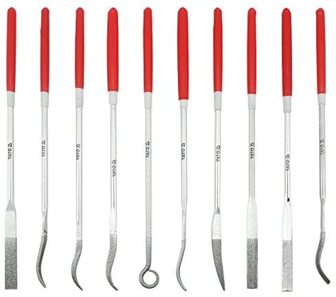 YATO YT-6145 10-teiliges Diamant-Feilen-Set, 3 x 140 x 25 mm