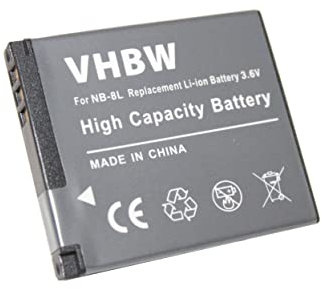 vhbw Batterie Remplacement pour Canon NB-8L pour Appareil Photo APRN (600mAh, 3,6V, Li-ION)