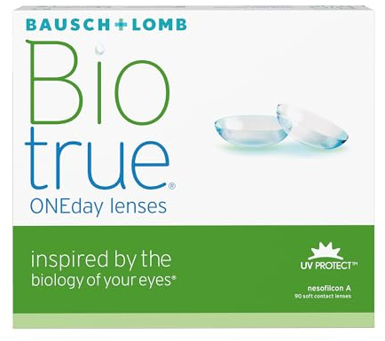 Bausch und Lomb Biotrue ONEday Tageslinsen, sphärische Kontaktlinsen, weich, 90 Stück BC 8.6 mm/DIA 14.2/4.25 Dioptrien