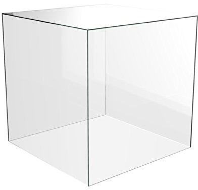 Acrylic Cube Display Stand Square 5 Sided Box Perspex Tray Retail Shop Holder (500mm x 500mm x 500mm, Glass Effect)