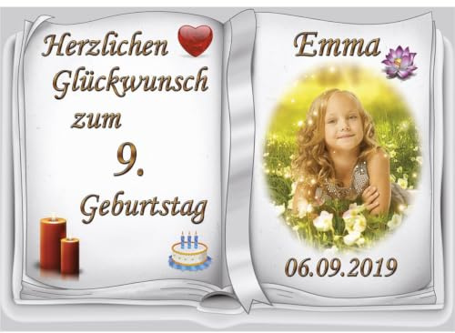 Tortenaufleger Fototorte Tortenbild zum Geburtstag Buchform DIN A4 G29 (Zuckerpapier)