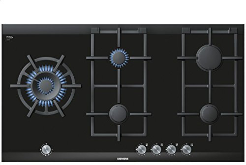 Siemens ER926SB70D iQ700 Plaque de cuisson à gaz, vitrocéramique, 66,5 cm, avec supports de casserole lavables au lave-vaisselle, en acier inoxydable