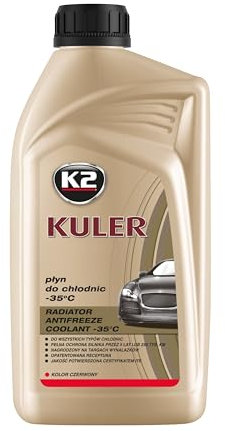 K2, Long Life, liquido antigelo per radiatore, già miscelato, G12 e G12+, colore rosso, efficace fino a -35 °C, liquido di raffreddamento, antigelo, per veicoli di tutte le marche, 1 litro