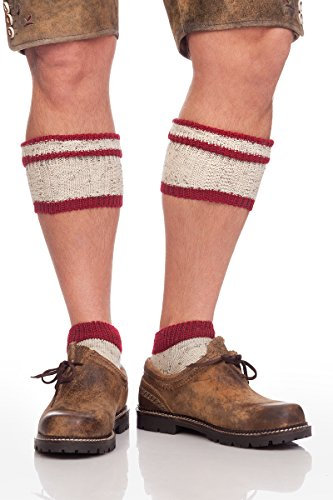 Strumpf Dirks GmbH Trachten Kurz-Loferl 2-tlg - 579 - apfelgrün, dunkelrot, Größe 40/41