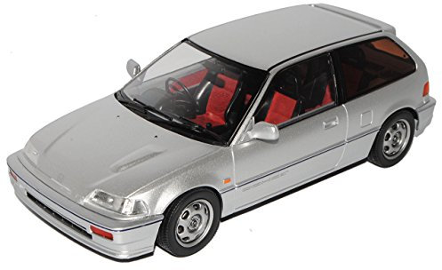 Hon-da Civic EF3 SI 3 Türer Silber 1987-1991 Triple 9 1/18 PremiumX Modell Auto mit individiuellem Wunschkennzeichen