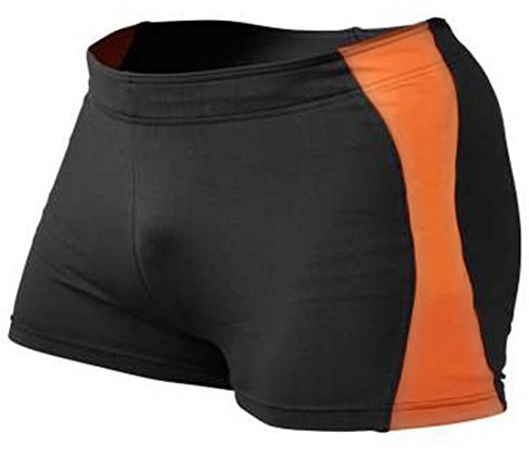 Muscle Alive Herren Fitnessstudio Enge 4 Inseam Bodybuilding Kurze Hose Polyester und Lycra orange XL