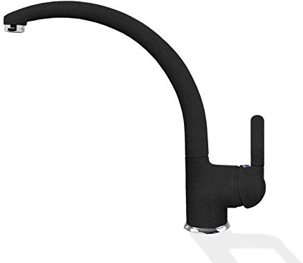 Elleci Mix Po Miscelatore Monocomando con Canna Girevole, Full Nero 40, 21.5x10x26.5 cm