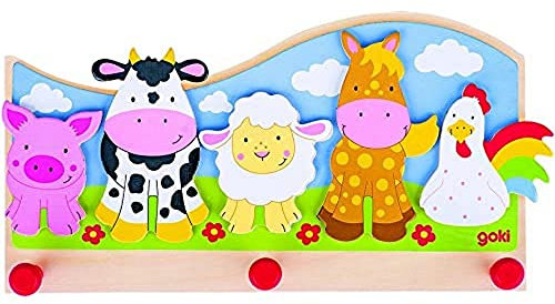 Goki 60848 Garderobe Tiere auf dem Bauernhof