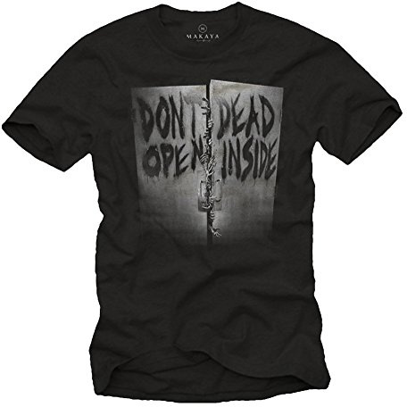 MAKAYA Walking Dead T-Shirt Don´T Open Dead Inside Schwarz Größe S-XXXL