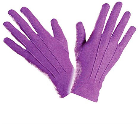 Handschuhe mit Biesen Stoffhandschuhe violett Pantomime Damenhandschuhe und Herrenhandschuhe Hexe Zauberer Dracula Vampir Handschuh Paar Lila Clown Faschingshandschuhe Clownhandschuhe Halloween Party Accessoires Karneval Kostüm Zubehör