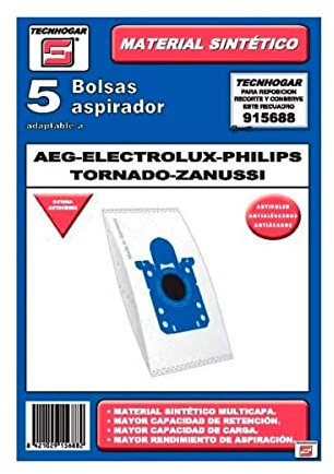 Recamania Bolsa Sintetica Aspirador AEG Electrolux Philips Taurus Zanussi 5 Unidades 915688