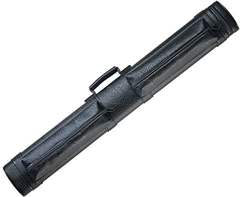 LUCASI Hochwertige Kunstleder-Queue-Tasche mit Taschen – 2 Butt, 2 Schäfte, Farbe: Schwarz