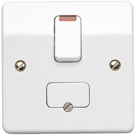 MK Logic Plus K370 WHI 13A Double Pole Switched Connection Unit/w.flex & neon