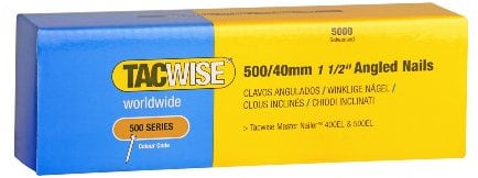 Tacwise 0827 500/40 mm Angled Nails-Box of 5,000, Silver, 40mm