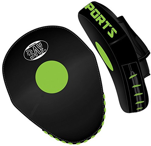 BAY® Echtes LEDER SIGNAL ERGO Pratzen, Handpratzen, vorgekrümmt, 2 Stück, schwarz/gelb, Pratzen, gerade, 2 Stück, Schlagpolster Herren Lady Frauen Damen Mädchen Kinder Schlagkissen Trainerpratzen Schlagpratzen Schlagmitts Mitt Mitts Coachingpratzen Kickboxen Karate Taekwondo Muay Thai Thaiboxen Tae Kwon Do Handschlagpolster 2er Set