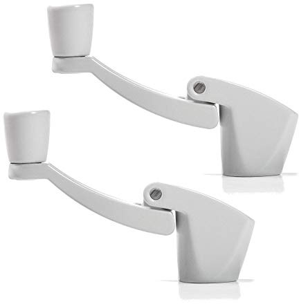 Ideal Security Folding Window Crank Handle, 11/32” Spline, White, 2-Pack