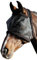 Harry's Horse Fliegenmaske mit Ohrenaussparung und Teddyfell schwarz, Größe:S