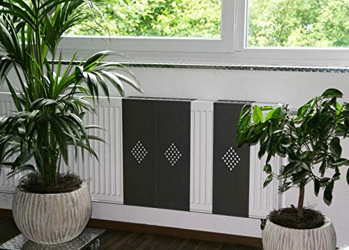 Heizkörperverkleidung 60 x 20 cm Design: Raute, silber (1 Stück) Marke: Szagato (Heizkörper-abdeckung für Heizkörper/Heizung Heizungs-verkleidung Heizkörper-verkleidung Heizungs-abdeckung)