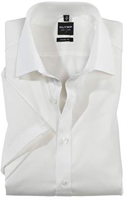 OLYMP Herren Oberhemd Kurzarm Level Five,Uni,Body fit,New York Kent,Hellbeige 20,46