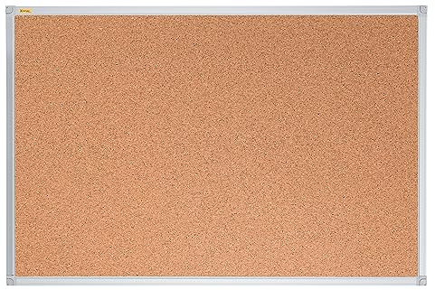 FRANKEN Korktafel X-tra!Line, 90 x 60 cm, pinnbar, mit Aluminiumrahmen, Notiztafel zur Wandbefestigung, braun, KT3402