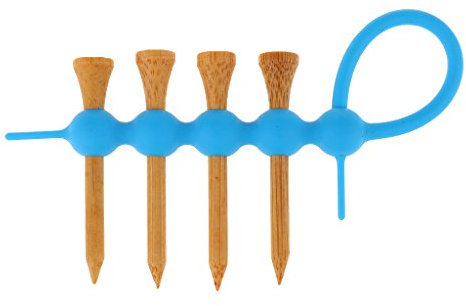 Gummi-Mini-Golf-Tees Halter Werkzeugträger Clip + 3pcs Holz Golf-Tees - Blau