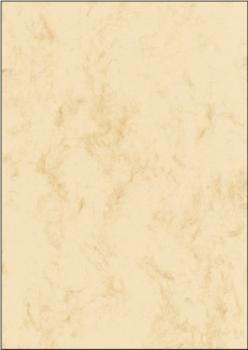 SIGEL DP181 Hochwertiges Marmor-Papier beige, A4, 25 Blatt, Motiv beidseitig, 90 g, Briefpapier, Speisekarte, aus nachhaltigem Papier