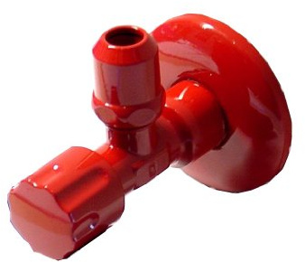 Eckventil Ventil 1/2 Zoll Wand, 3/8 Zoll Anschluss, rot