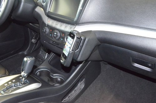 KUDA Handyhalterung passend für FIAT Freemont ab 2011 - Telefonkonsole für Smartphones, Handy, Navi und mehr - Kunstlederkonsole, schwarz, 078305
