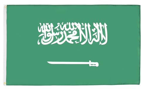 AZ FLAG - Flagge Saudi-Arabien - 150x90 cm - Saudi-Arabische Fahne 100% Polyester mit Messing-Ösen - 110g