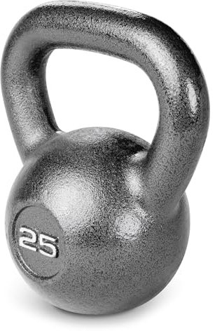 MARCY Hammertone Kettlebells, Ideal Workout WeightsFor Home Gym, Cast Iron, Black, 25lbs HKB-025