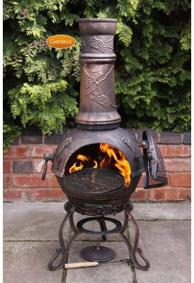 Gardeco Toledo Cast Iron Chimenea, Bronze
