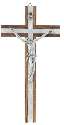 Holyart Crocefisso Legno Simil Madreperla, 21 cm (8.27 INC.)