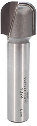 Whiteside Router Bits 1374 Bowl and Tray Bit with 1/4-Inch Radius 3/4-Inch Cutting Diameter, 5/8-Inch Cutting Length, and 1/2-Inch Diameter Shank