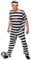 Adult Mens Prison Break Convict Fancy Dress Costume (X-Large) Black/White