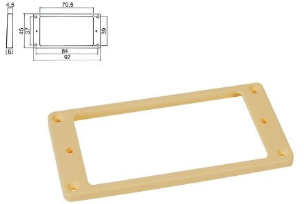 Humbucker-Rahmen in creme flach/für gerade Decke