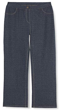 belly cloud Damen Formende Legging 0352, Einfarbig, Gr. 46, Blau (Jeans 380)