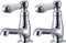 Hapilife Basin Pillar Taps Pair Mixers Victorian Traditional Twin Bathroom Sink Tap White Ceramic Lever Two Cloakroom Tap Chrome 2 Holes Mono Hot and Cold Water G1/2’’